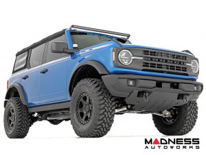 Ford Bronco Light Upgrade - Windshield Light Bar Kit - Rough Country - 50" Single Row LED - Black Series